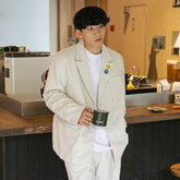Unisex Jacket Double Breasted Corduroy Suit Casual Jacket